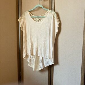 FINAL MARKDOWN Eyelash Couture Cream Lace Women's top medium